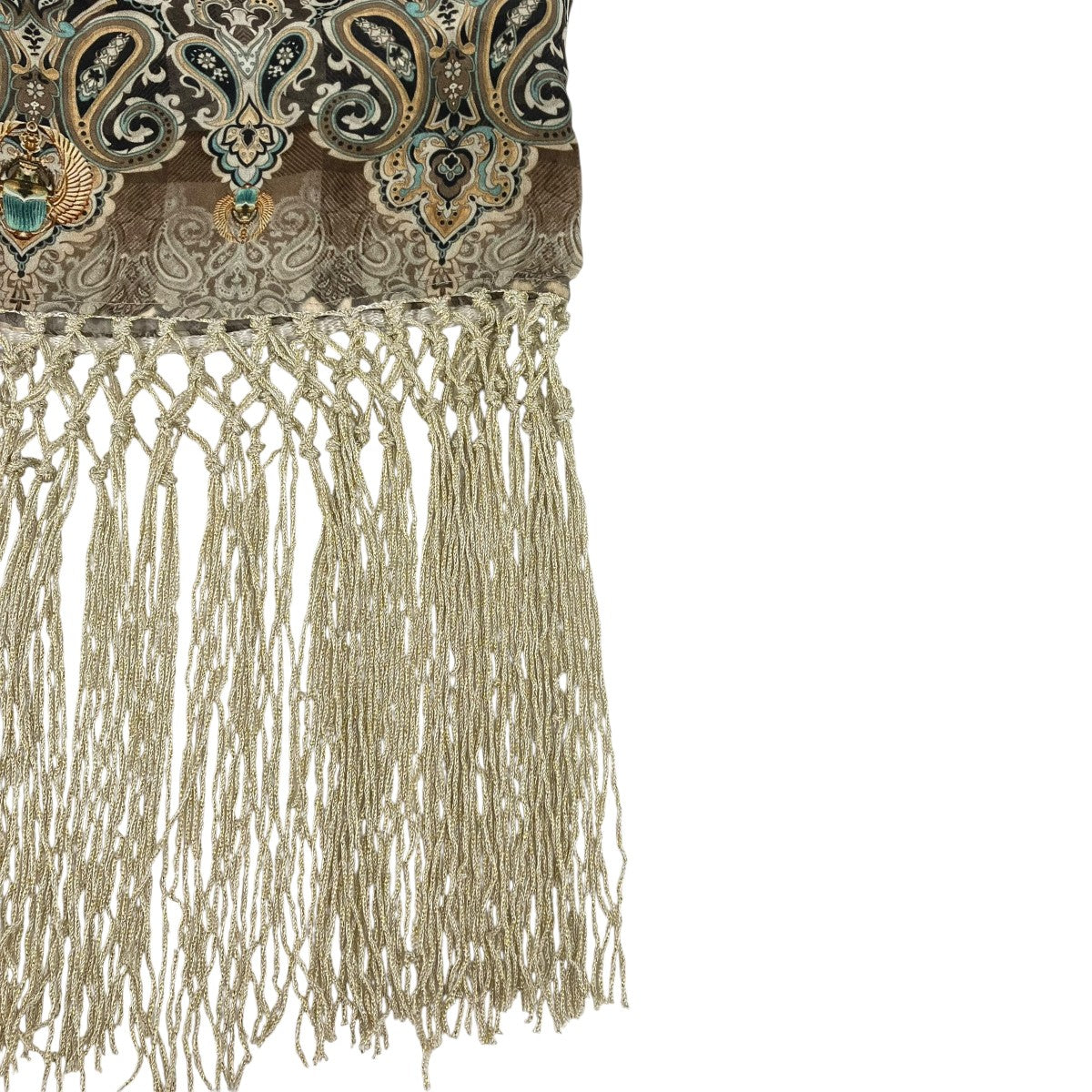 V NECK KAFTAN WITH FRINGEワンピース25040570000110