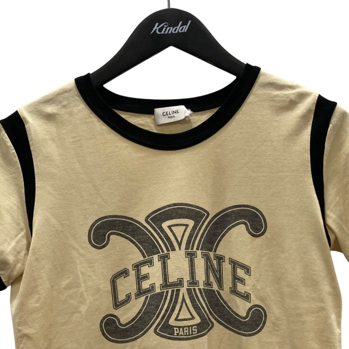 CELINE ベージュ ロゴ Tシャツ 半袖 M セリーヌ CELINE CELINE 半袖 Tシャツ RX0E3671Q ロゴ カットソー