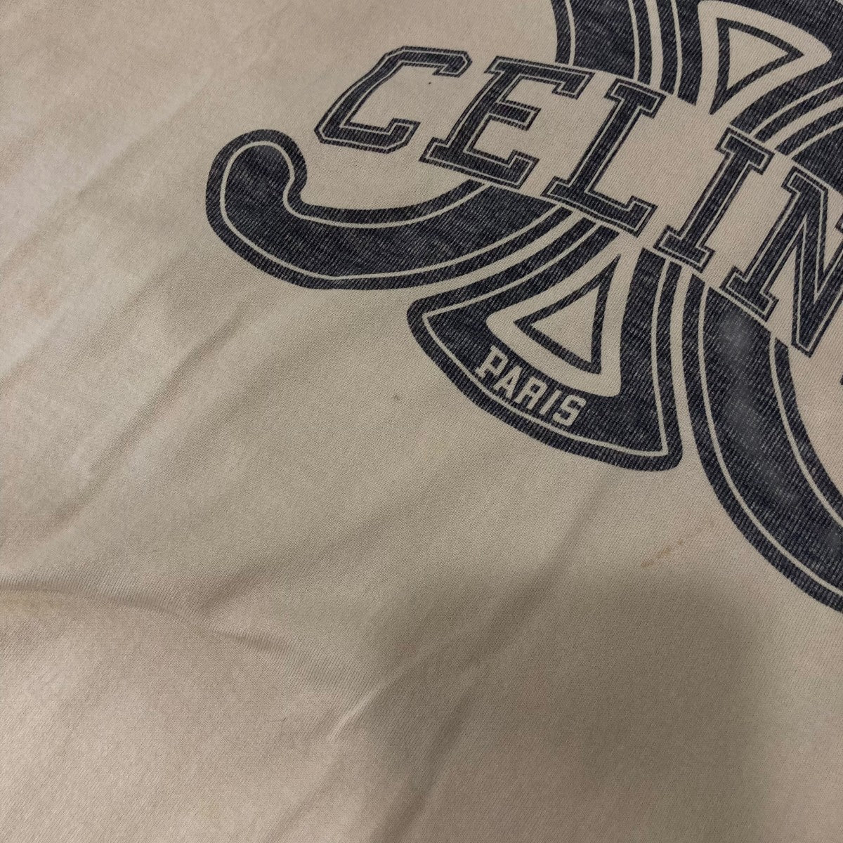 セリーヌ ロゴ トリオンフ 半袖Ｔシャツ 2X58B671Q ブラック×ベージュ S【中古】 CELINE(セリーヌ) トリオンフ ロゴ半袖Tシャツ2X58B671Q 2X58B671Q