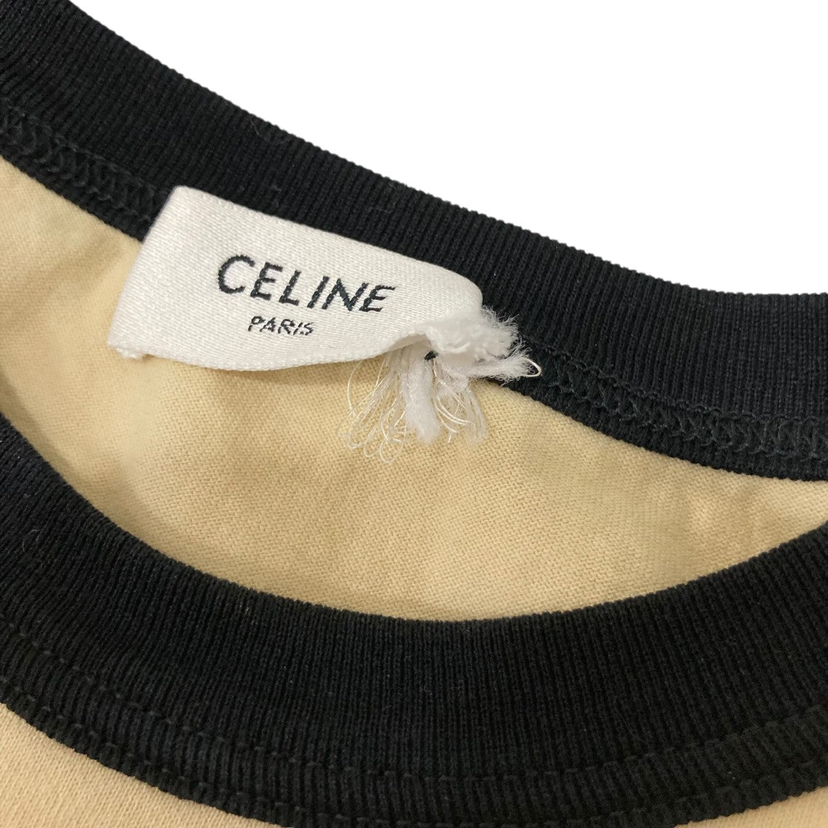 セリーヌ ロゴ トリオンフ 半袖Ｔシャツ 2X58B671Q ブラック×ベージュ S【中古】 CELINE - セリーヌ CELINE トリオンフ ロゴ 半袖Tシャツ 衣料品