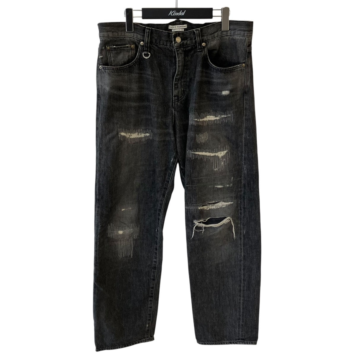 uniform experiment DAMAGED DENIM REGULAR-FIT JEANSデニムパンツUE-252054 古着・中古-1枚目のアイテム画像