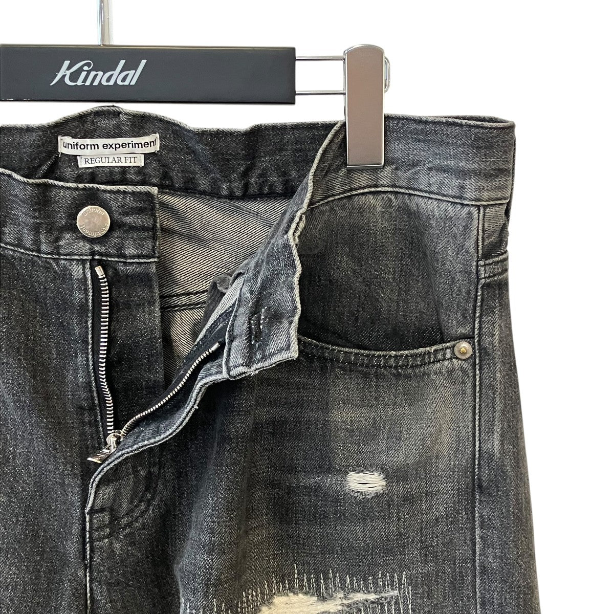 uniform experiment DAMAGED DENIM REGULAR-FIT JEANSデニムパンツUE-252054 古着・中古-3枚目のアイテム画像