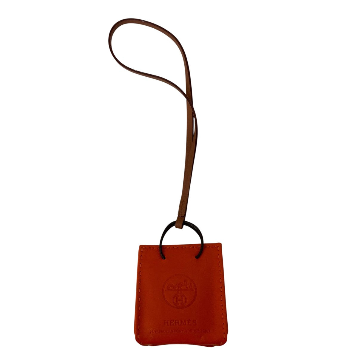 【新品未使用】★紙袋型チャーム★サックオランジュ★ HERMES(エルメス) サック オランジュ D刻印チャーム オレンジ｜【公式