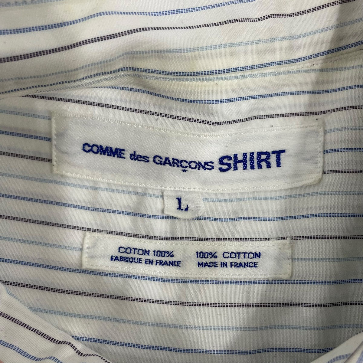 COMME des GARCONS SHIRT ストライプ長袖シャツ 古着・中古-7枚目のアイテム画像