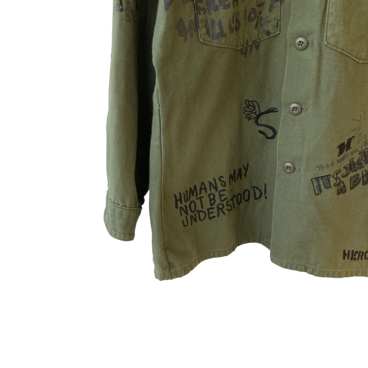 R13 REPURPOSED SHIRT WITH EMBROIDERYミリタリーシャツR13W2073-03 古着・中古-4枚目のアイテム画像