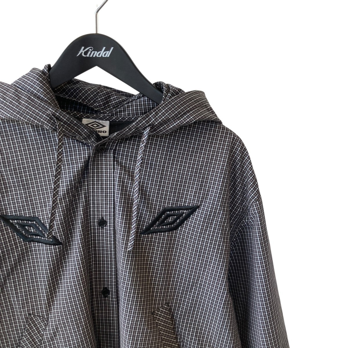 Slam Jam UMBRO Gingham Masked Shirt CoffeeジャケットUBMW0476FA306 古着・中古-3枚目のアイテム画像