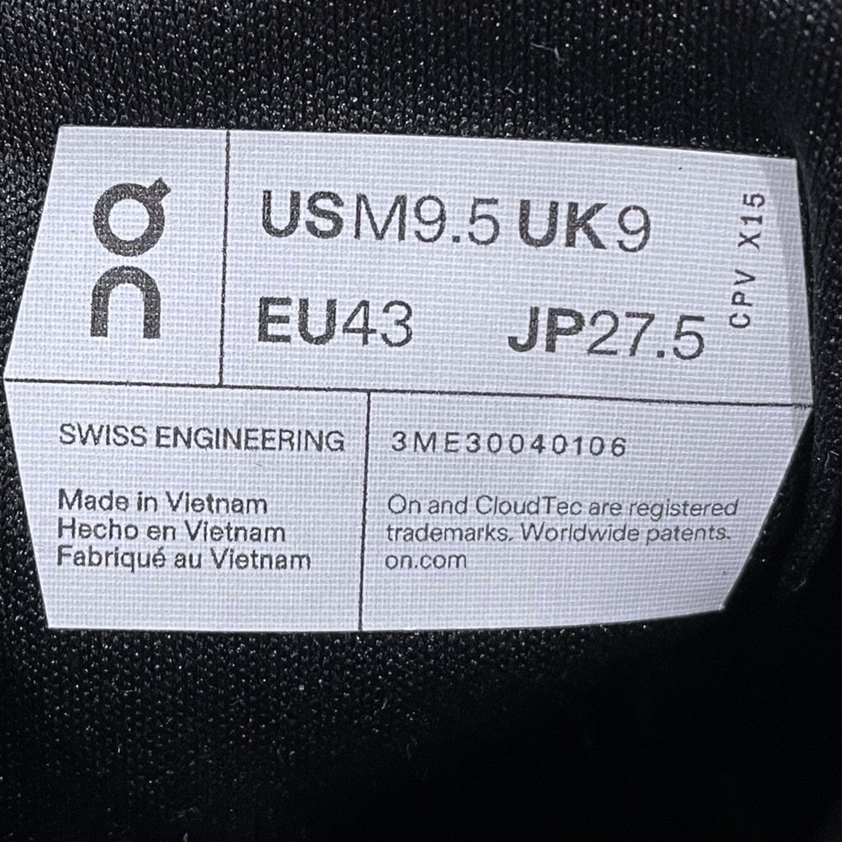 On 24AW スニーカー Cloud X 4 クラウド エックス 4 3ME30040106 古着・中古-5枚目のアイテム画像