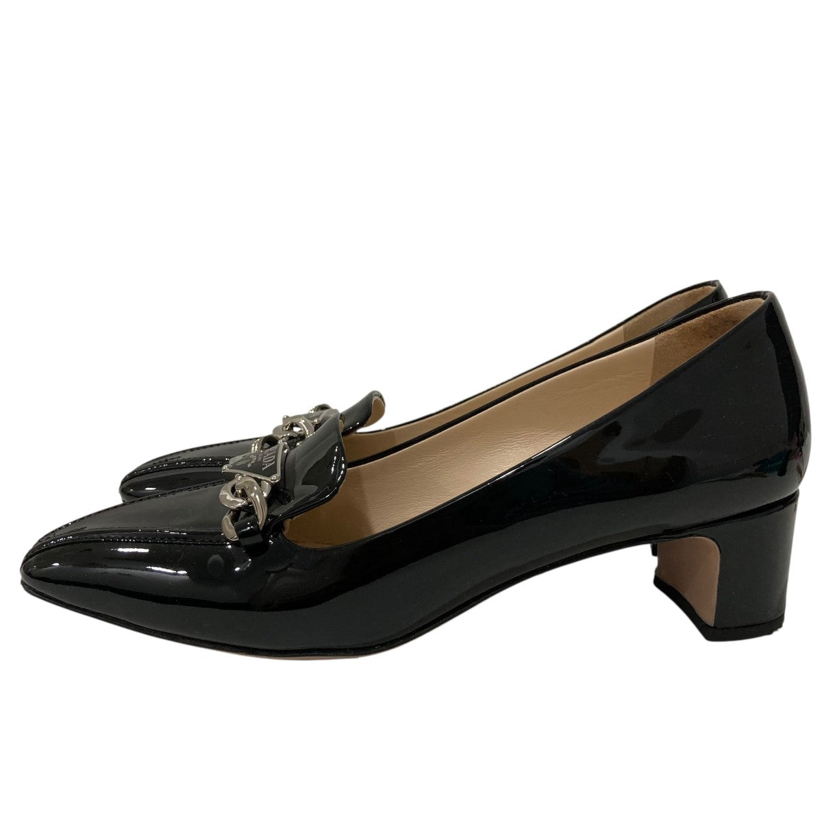 PRADA プレートパテントパンプス1D189N 古着・中古-2枚目のアイテム画像