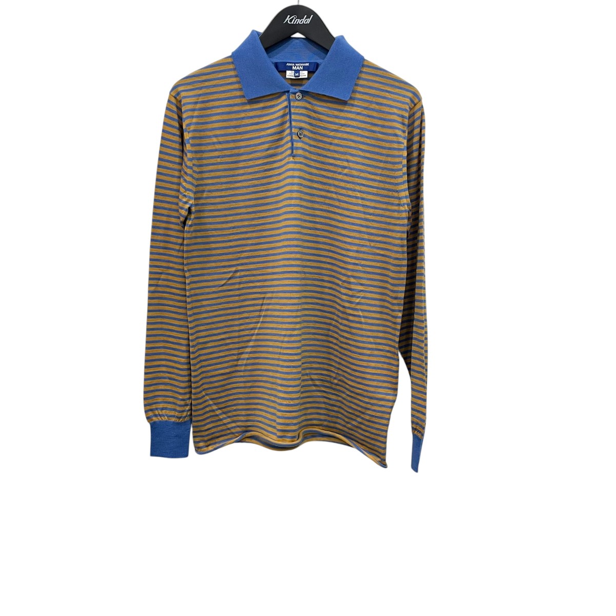 JUNYA WATANABE MAN ボーダー長袖ポロシャツWQN007 古着・中古-1枚目のアイテム画像