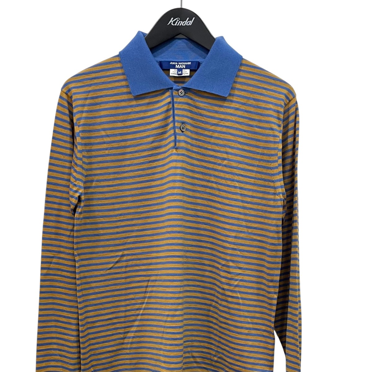 JUNYA WATANABE MAN ボーダー長袖ポロシャツWQN007 古着・中古-2枚目のアイテム画像