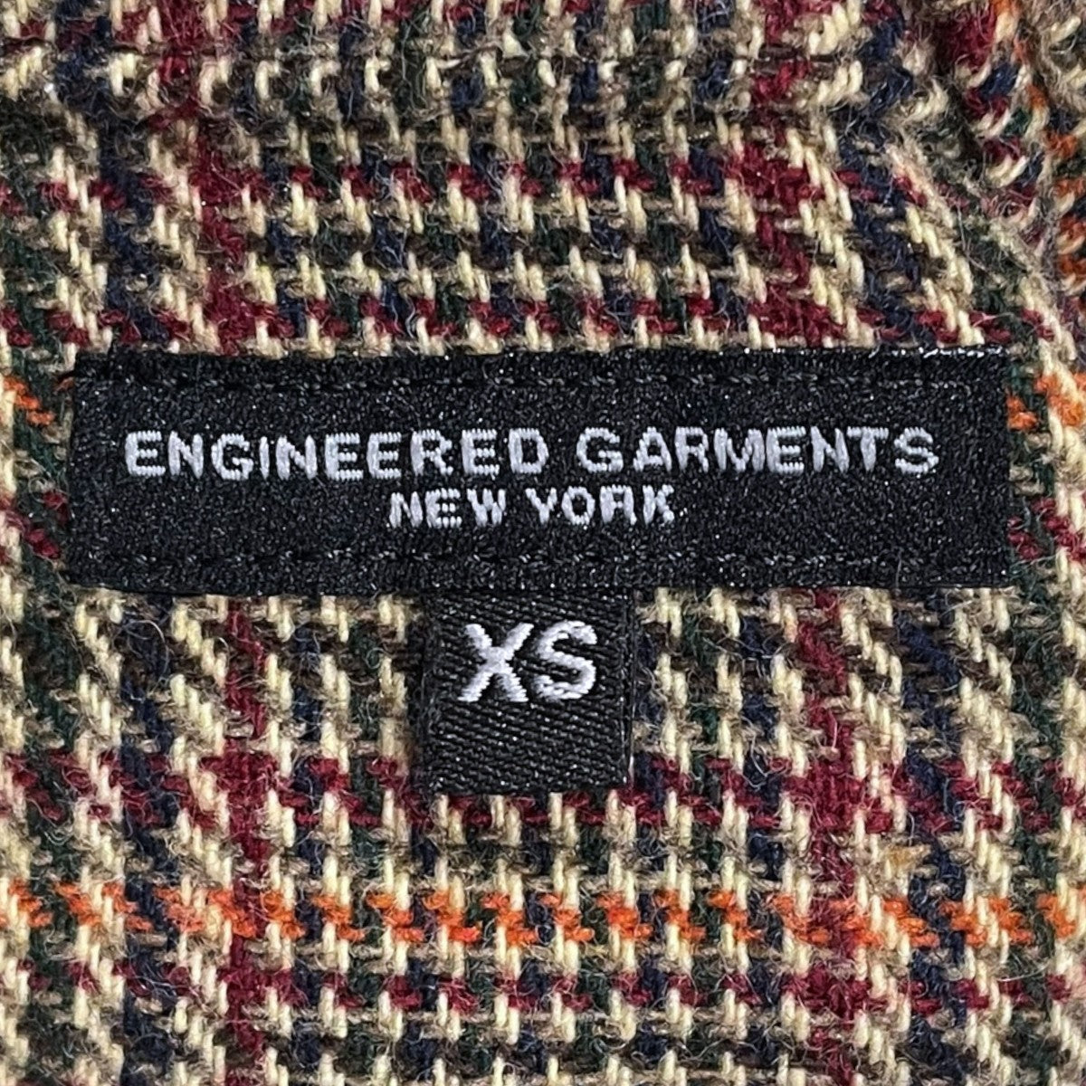 Engineered Garments チェック柄ノーカラージャケット Cardigan Jacket - Poly Polyester H．Plaid カーディガン ジャケット 古着・中古-5枚目のアイテム画像