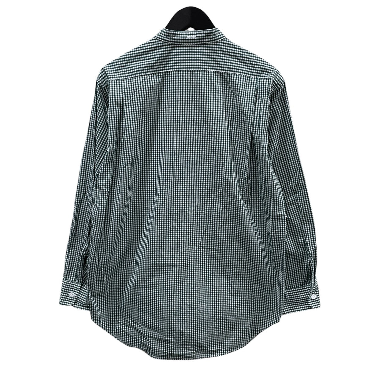 ギンガムチェック柄バンドカラーシャツ Banded Collar Shirt