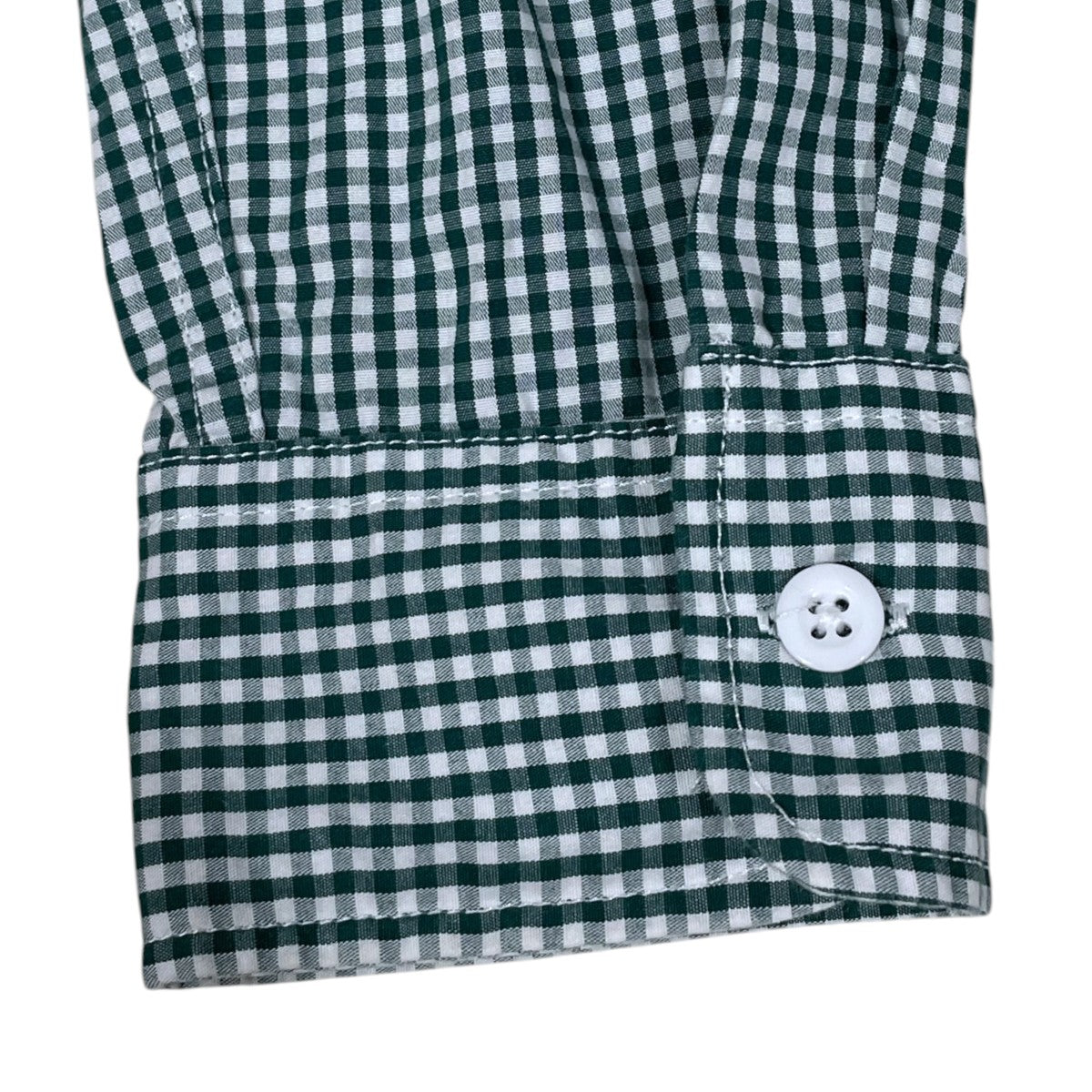 ギンガムチェック柄バンドカラーシャツ Banded Collar Shirt