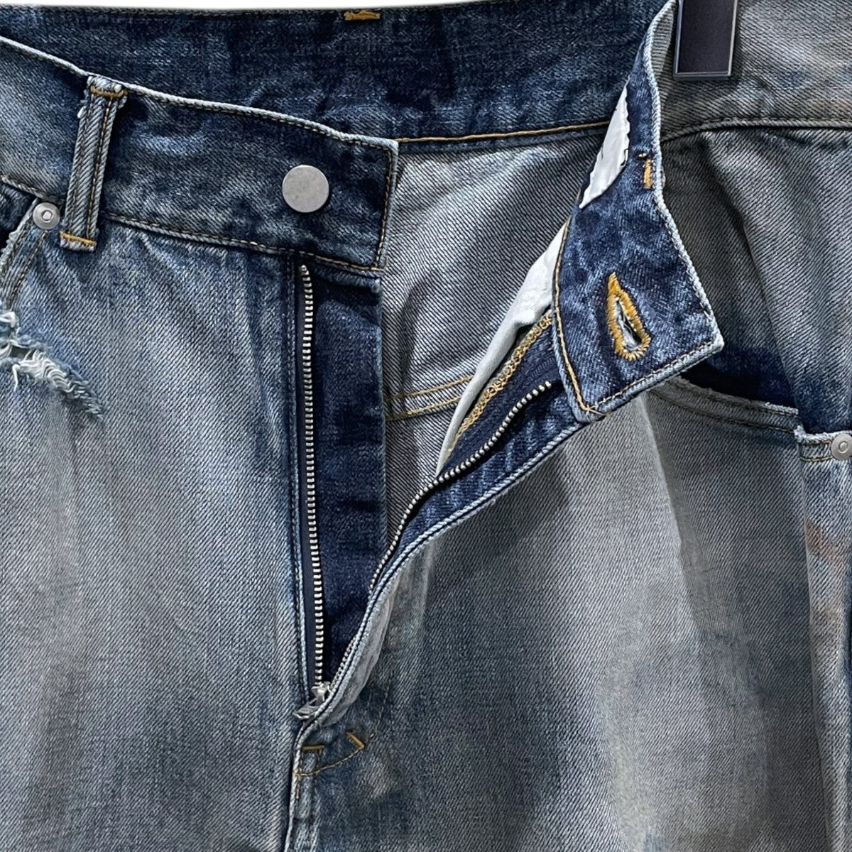 24SS 加工デニムパンツ CRASH SELVEDGE DENIM STRAIGHT 5P PANTS クラッシュセルヴィッジデニムストレート5ポケットパンツ ANC-PT47