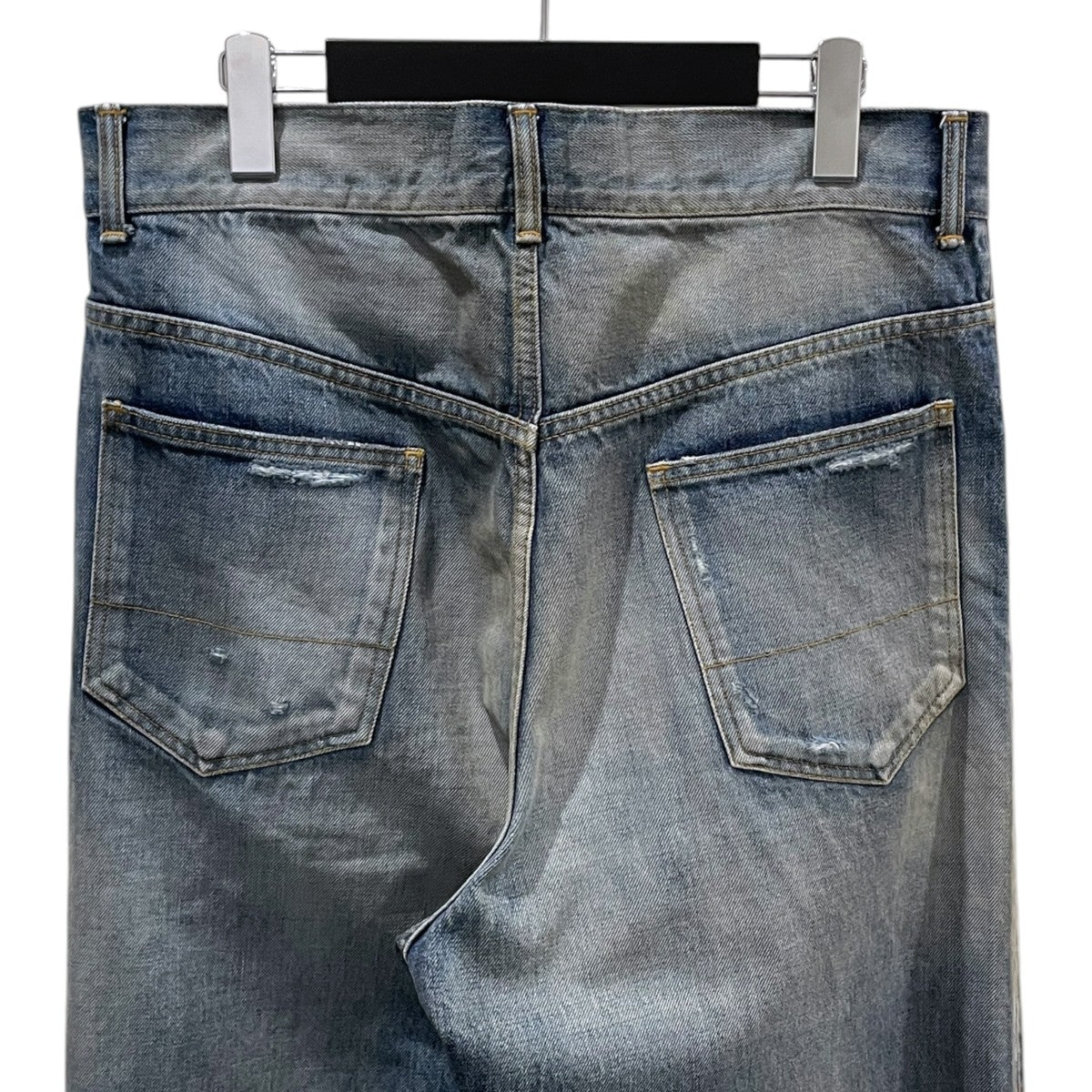 24SS 加工デニムパンツ CRASH SELVEDGE DENIM STRAIGHT 5P PANTS クラッシュセルヴィッジデニムストレート5ポケットパンツ ANC-PT47