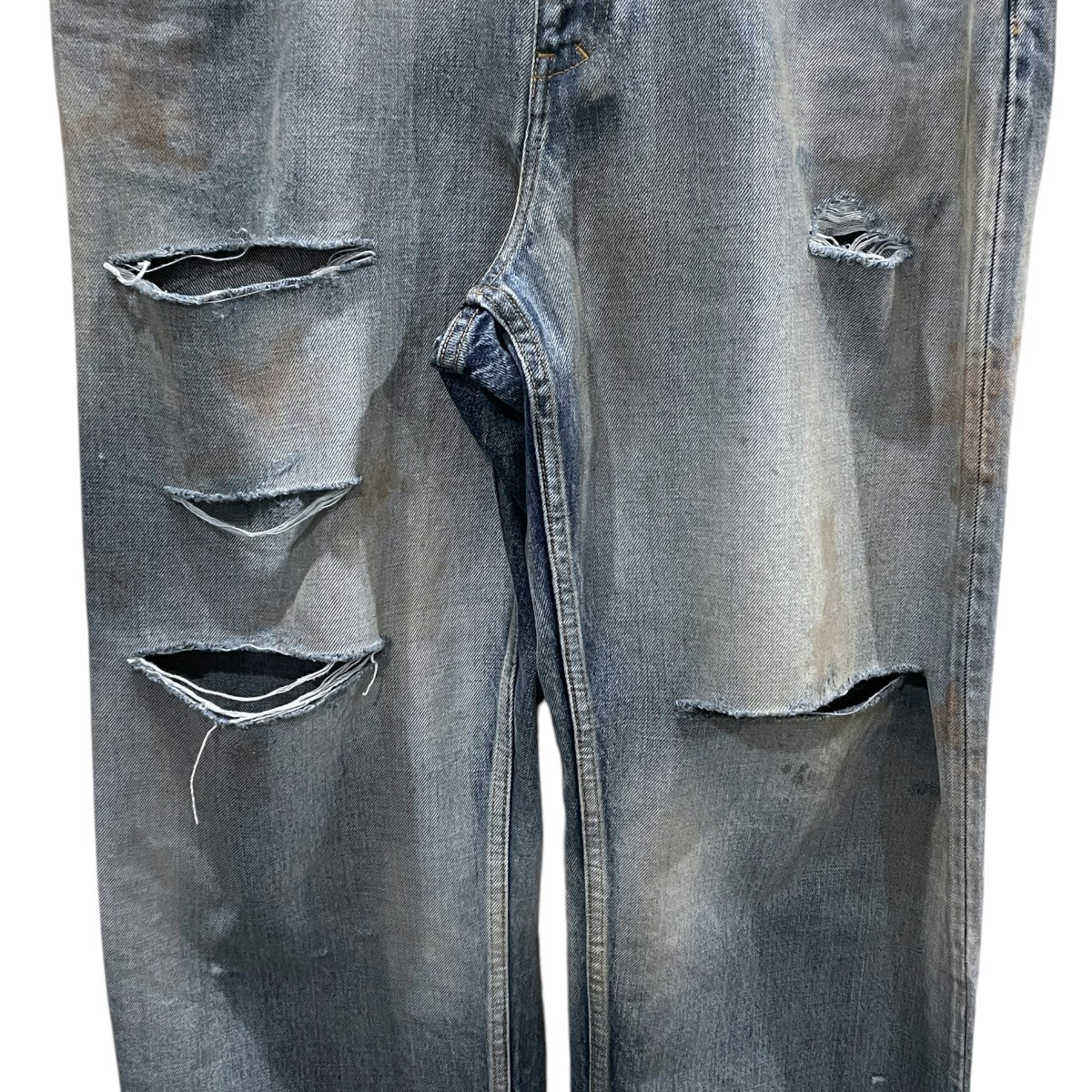 24SS 加工デニムパンツ CRASH SELVEDGE DENIM STRAIGHT 5P PANTS クラッシュセルヴィッジデニムストレート5ポケットパンツ ANC-PT47