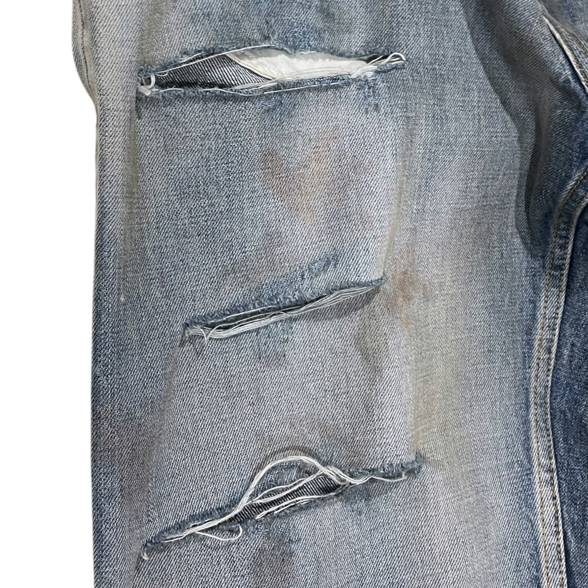 24SS 加工デニムパンツ CRASH SELVEDGE DENIM STRAIGHT 5P PANTS クラッシュセルヴィッジデニムストレート5ポケットパンツ ANC-PT47