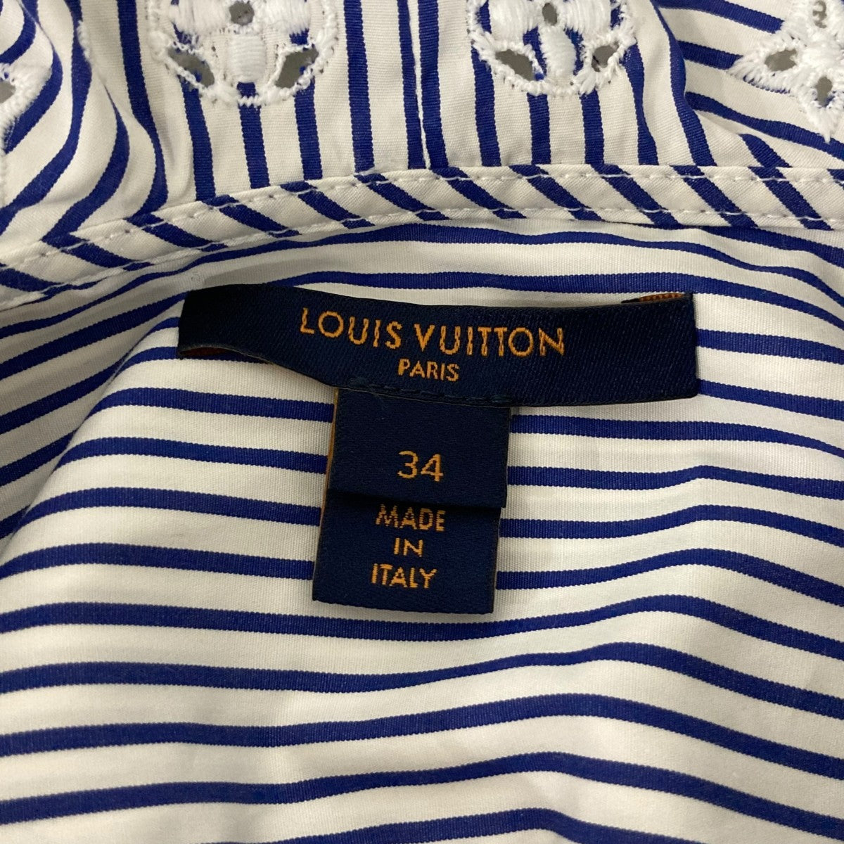 LOUIS VUITTON モノグラムピーターパンカラーバヤデールブラウスシャツRW221J FQN FMBB05 古着・中古-6枚目のアイテム画像