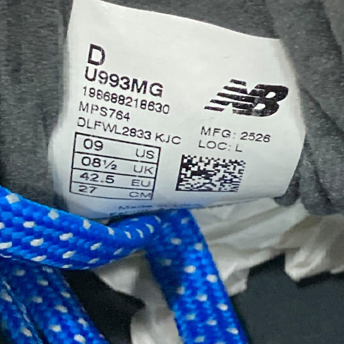 NEW BALANCE KITHスニーカーU993MG 古着・中古-9枚目のアイテム画像