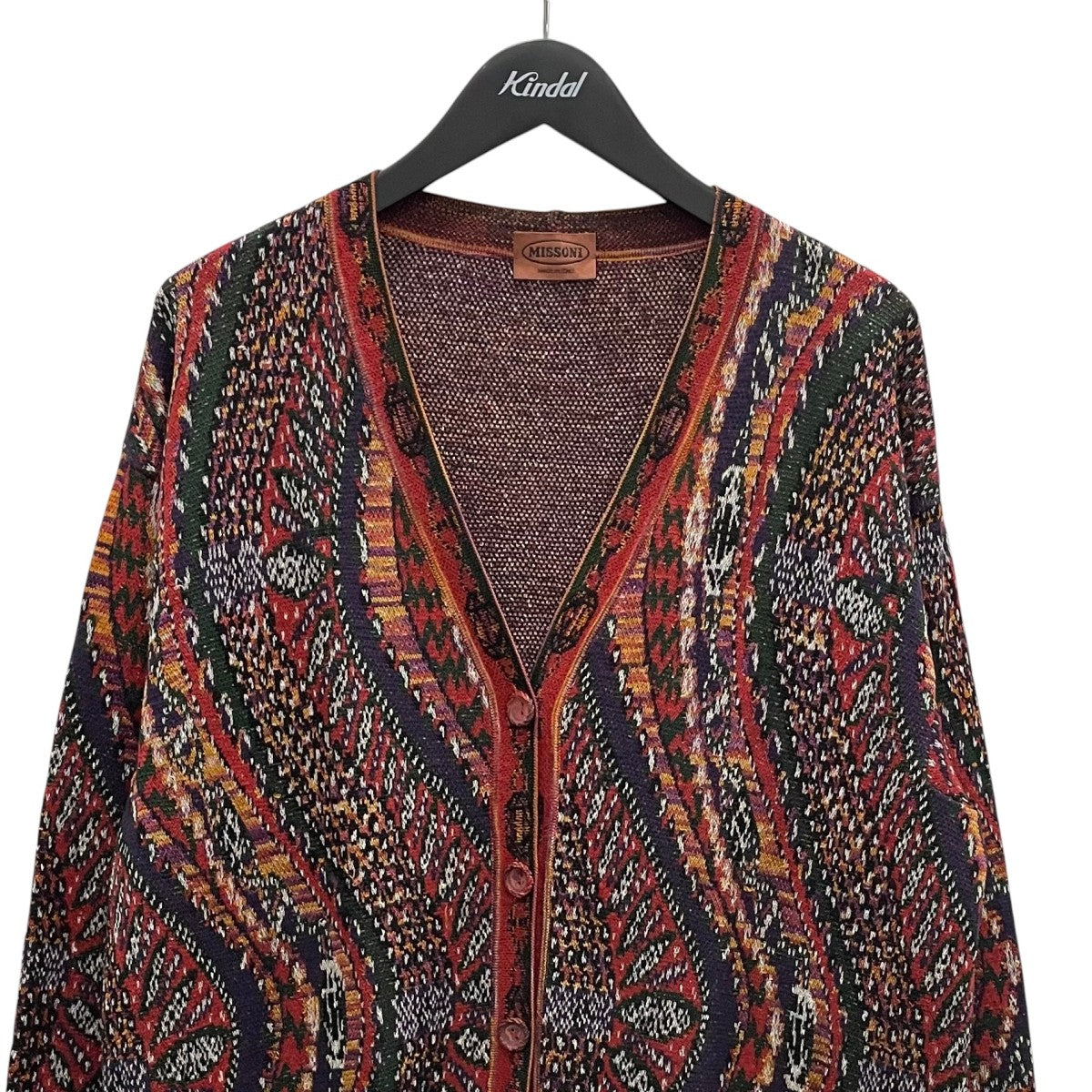 MISSONI 総柄ニットカーディガンDTK392 古着・中古-2枚目のアイテム画像