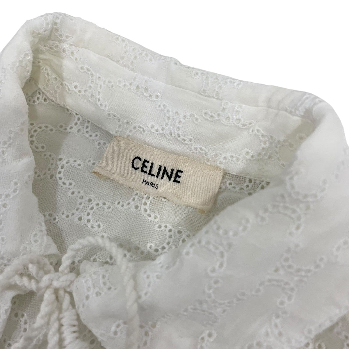 CELINE(セリーヌ) チュニック長袖シャツワンピース ホワイト サイズ 36
