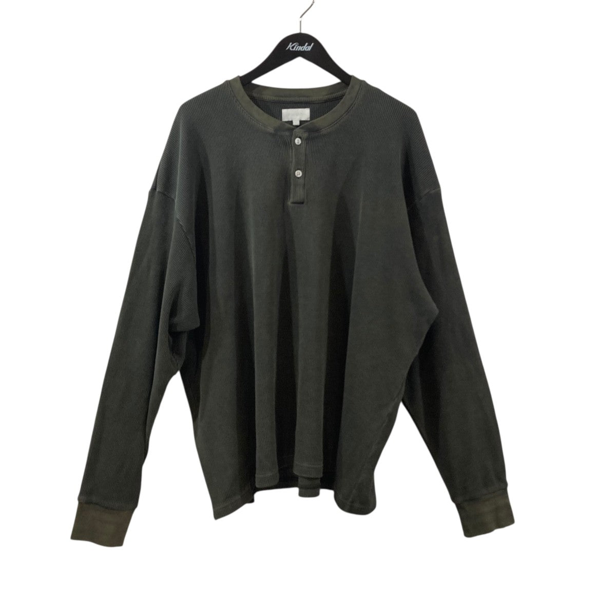 KANEMASA PHIL． 18G Garment Dye Waffle Henry NeckヘンリーネックカットソーKM25A-012 古着・中古-1枚目のアイテム画像