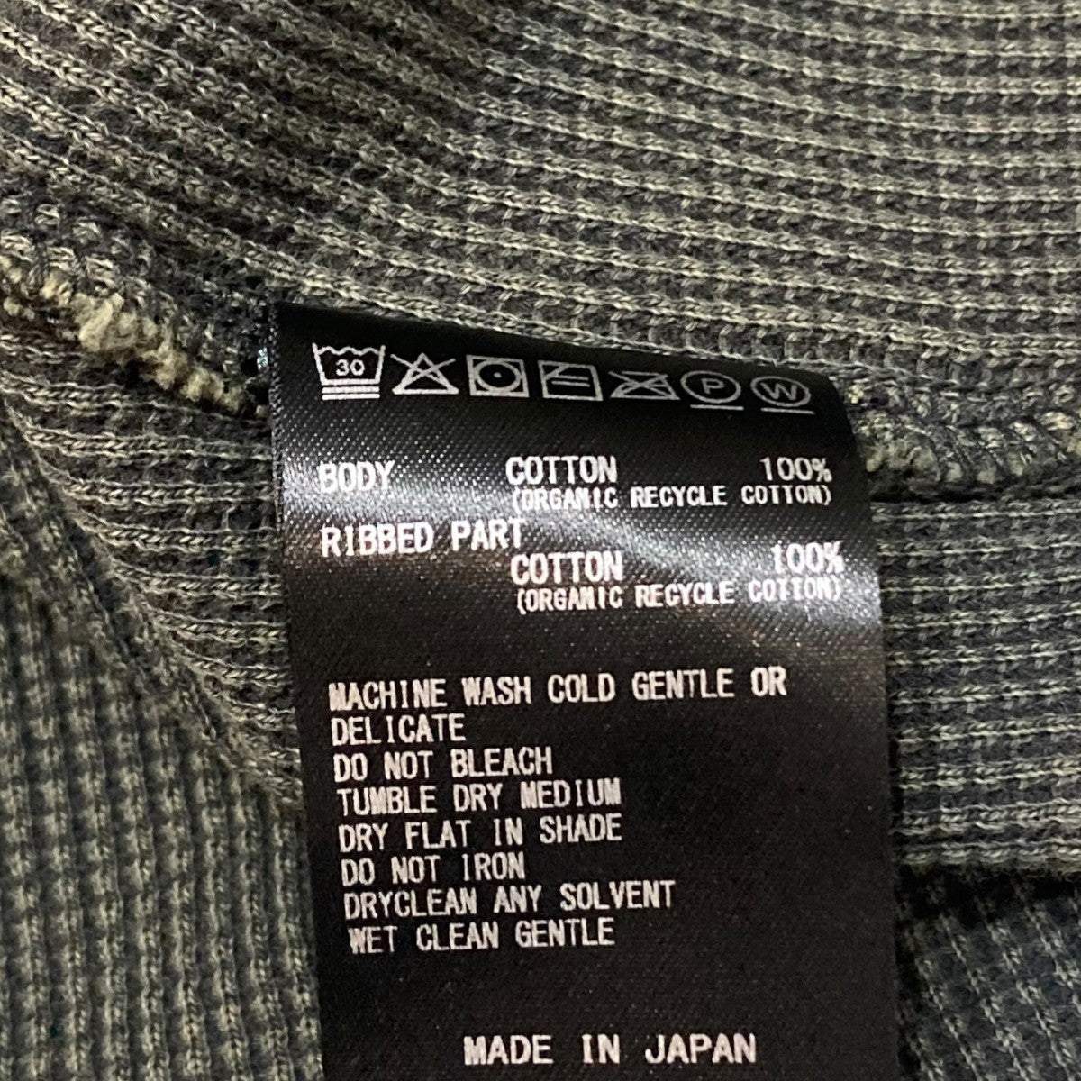 KANEMASA PHIL． 18G Garment Dye Waffle Henry NeckヘンリーネックカットソーKM25A-012 古着・中古-7枚目のアイテム画像
