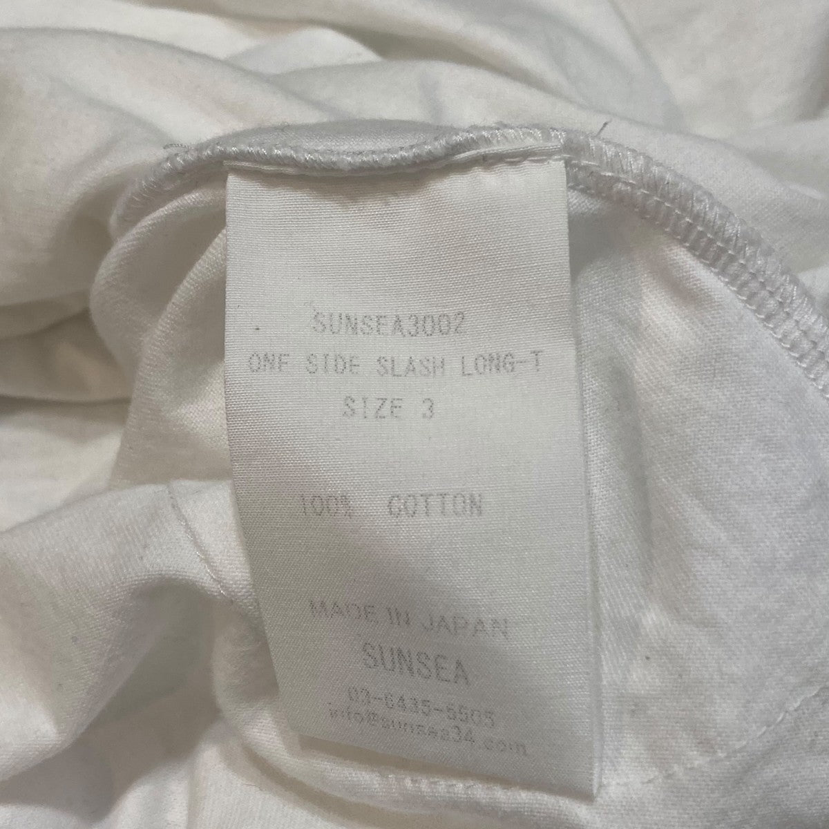 ONE SIDE SLASH LONG-T長袖TシャツSUNSEA3002