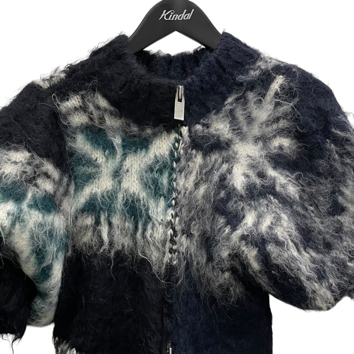 sacai アルパカ混 ジャガード ショートスリーブ ジップアップニットカーディガン2407434 古着・中古-2枚目のアイテム画像