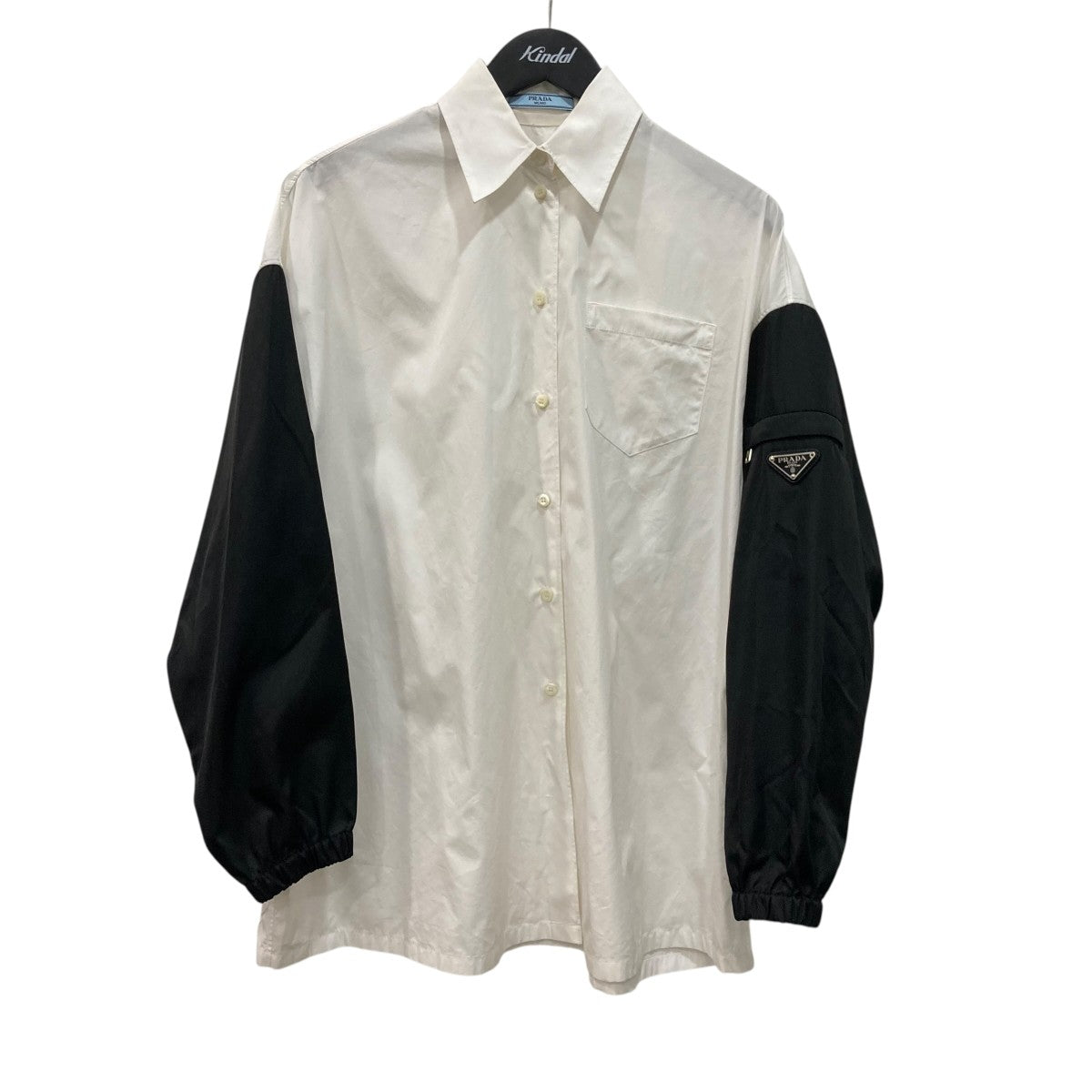 Nylon Arm Panel Triangle Logo Plate Shirt長袖シャツP415F