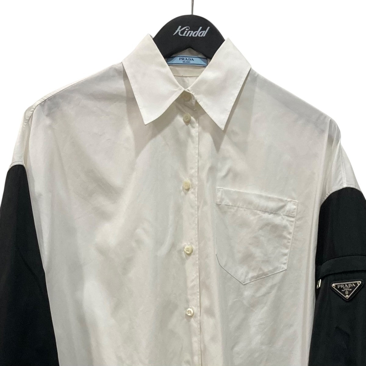Nylon Arm Panel Triangle Logo Plate Shirt長袖シャツP415F