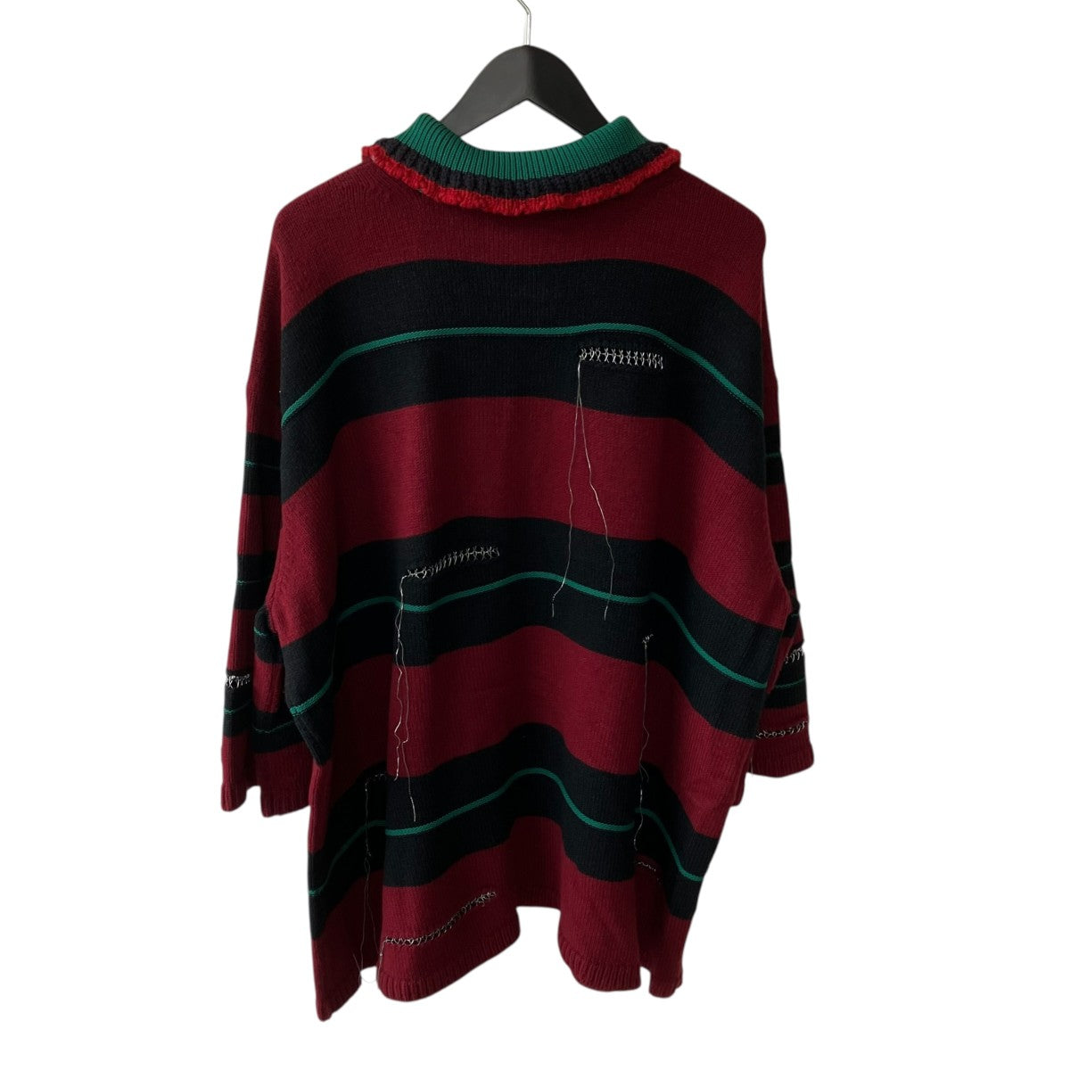 OVERSIZED BORDER POLO KNIT COLLAB WITH rurumu：ニットKL751