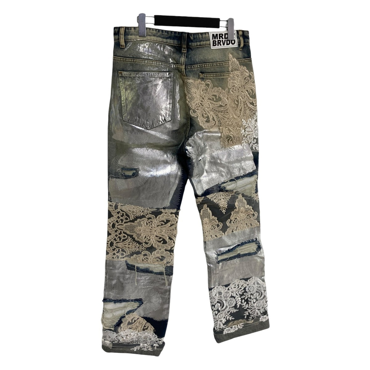 WHO DECIDES WAR METALLIC LACE DENIMデニムパンツAW23-DNM-001 古着・中古-2枚目のアイテム画像