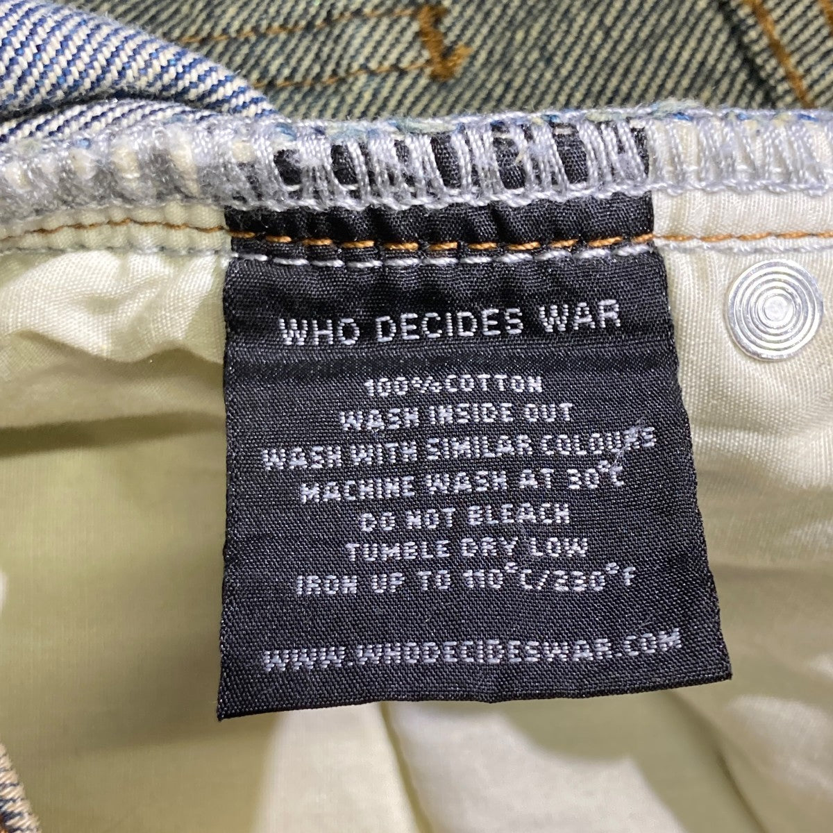 WHO DECIDES WAR METALLIC LACE DENIMデニムパンツAW23-DNM-001 古着・中古-6枚目のアイテム画像
