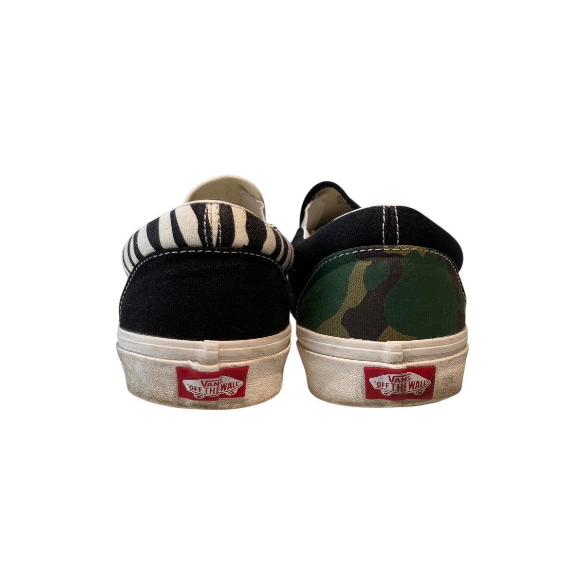 VANS CLASSIC SLIP-ON (MISMATCH) ZEBRA／CAMOスリッポンVN0A4U38WS8 古着・中古-4枚目のアイテム画像