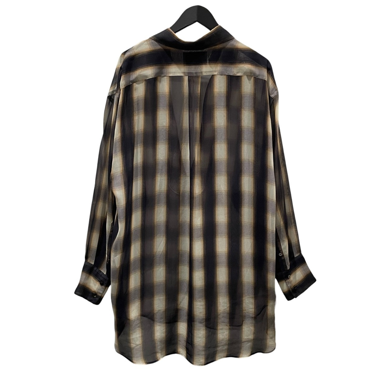 23AW オンブレチェック柄プルオーバーシャツ SHEER OMBRE BLOUSE シアーオンブレブラウス 23AWSH16
