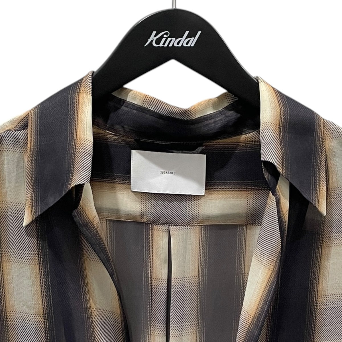 23AW オンブレチェック柄プルオーバーシャツ SHEER OMBRE BLOUSE シアーオンブレブラウス 23AWSH16