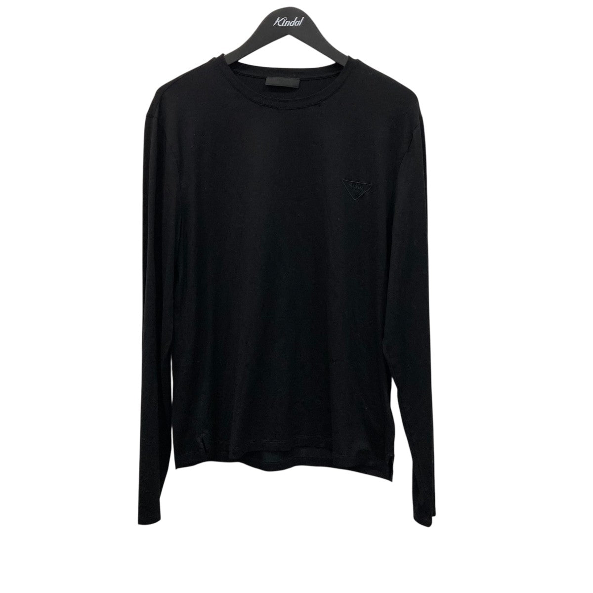 PRADA トライアングルロゴシルクストレッチ長袖TシャツUJL159 古着・中古-1枚目のアイテム画像