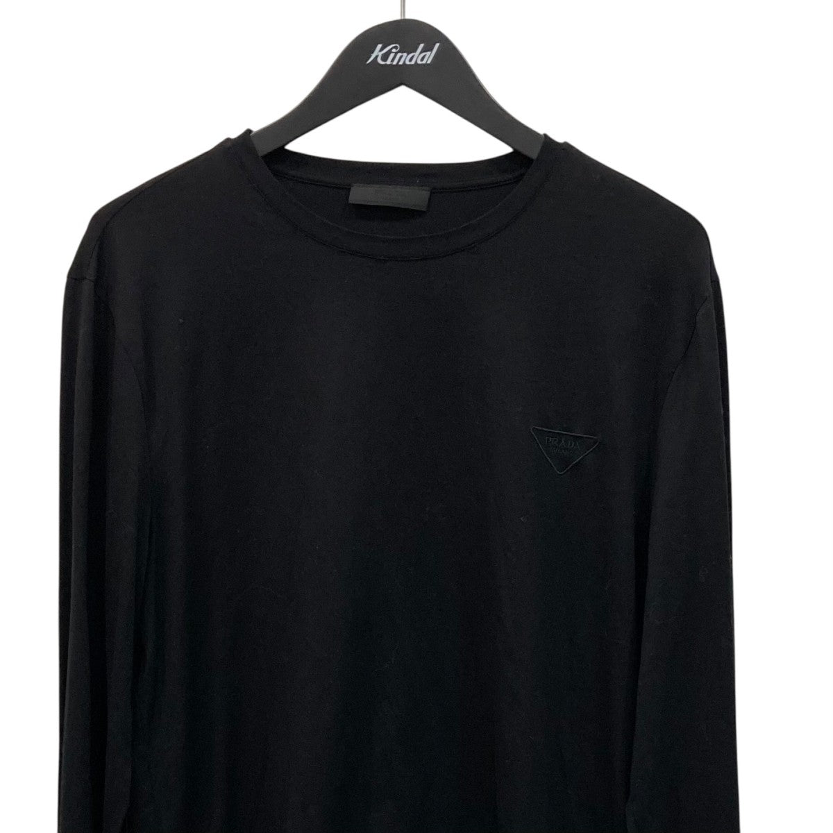 PRADA トライアングルロゴシルクストレッチ長袖TシャツUJL159 古着・中古-2枚目のアイテム画像