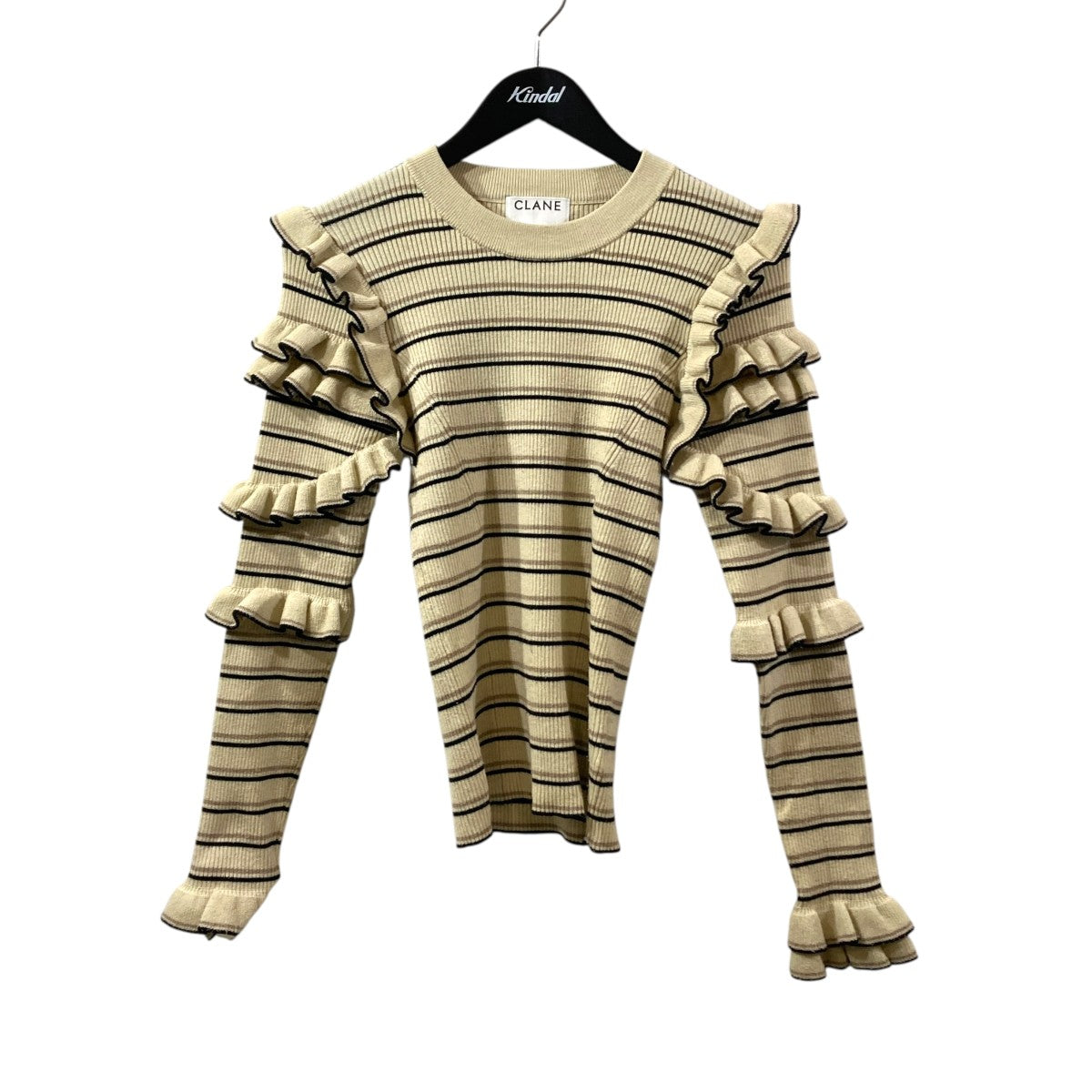CLANE FRILL SLEEVE KNIT TOPSニット10106-2013 古着・中古-1枚目のアイテム画像