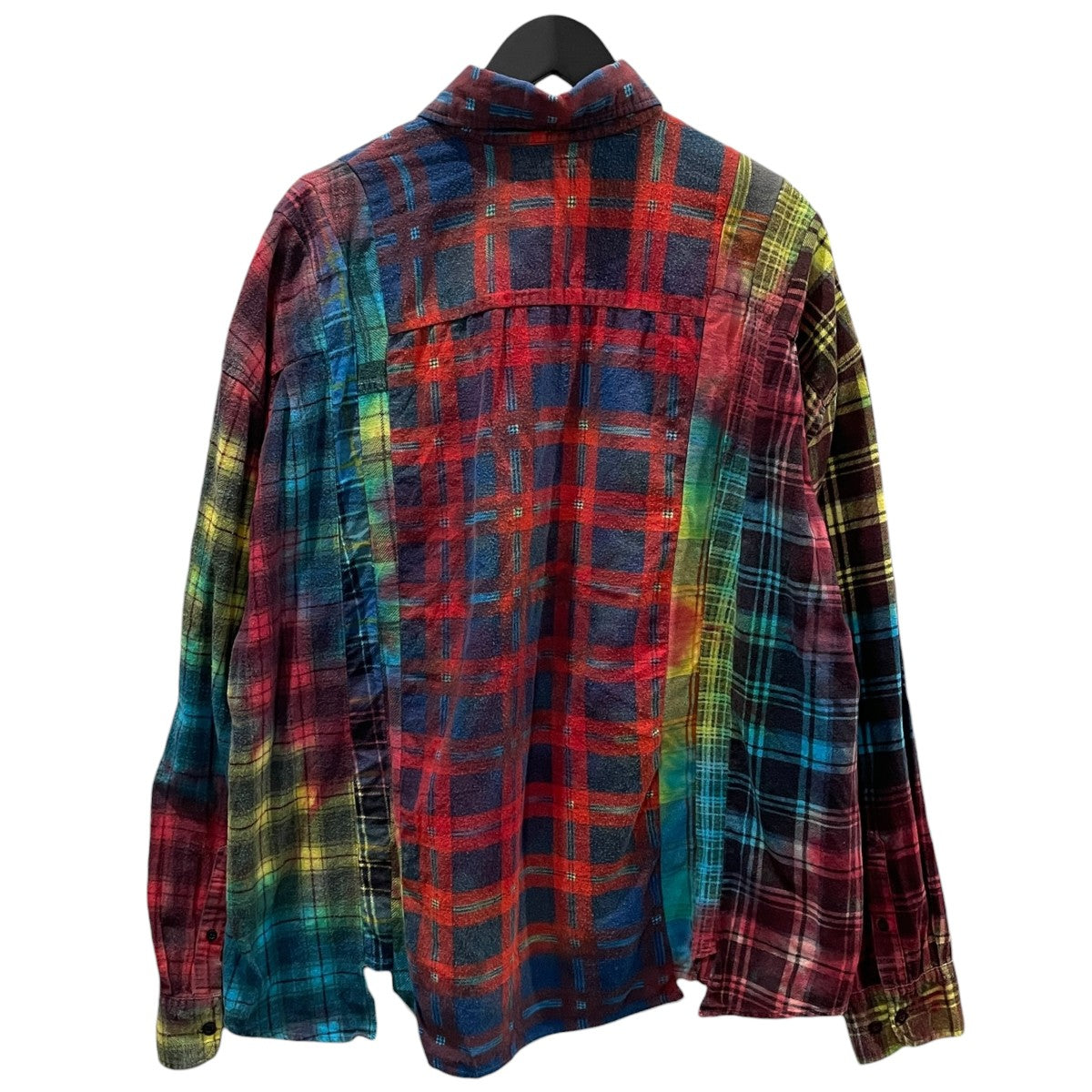 Rebuild by Needles 20AW リメイクチェック柄シャツ Flannel Shirt - 7 Cuts Wide Shirt ／ Tie Dye HM305 古着・中古-2枚目のアイテム画像