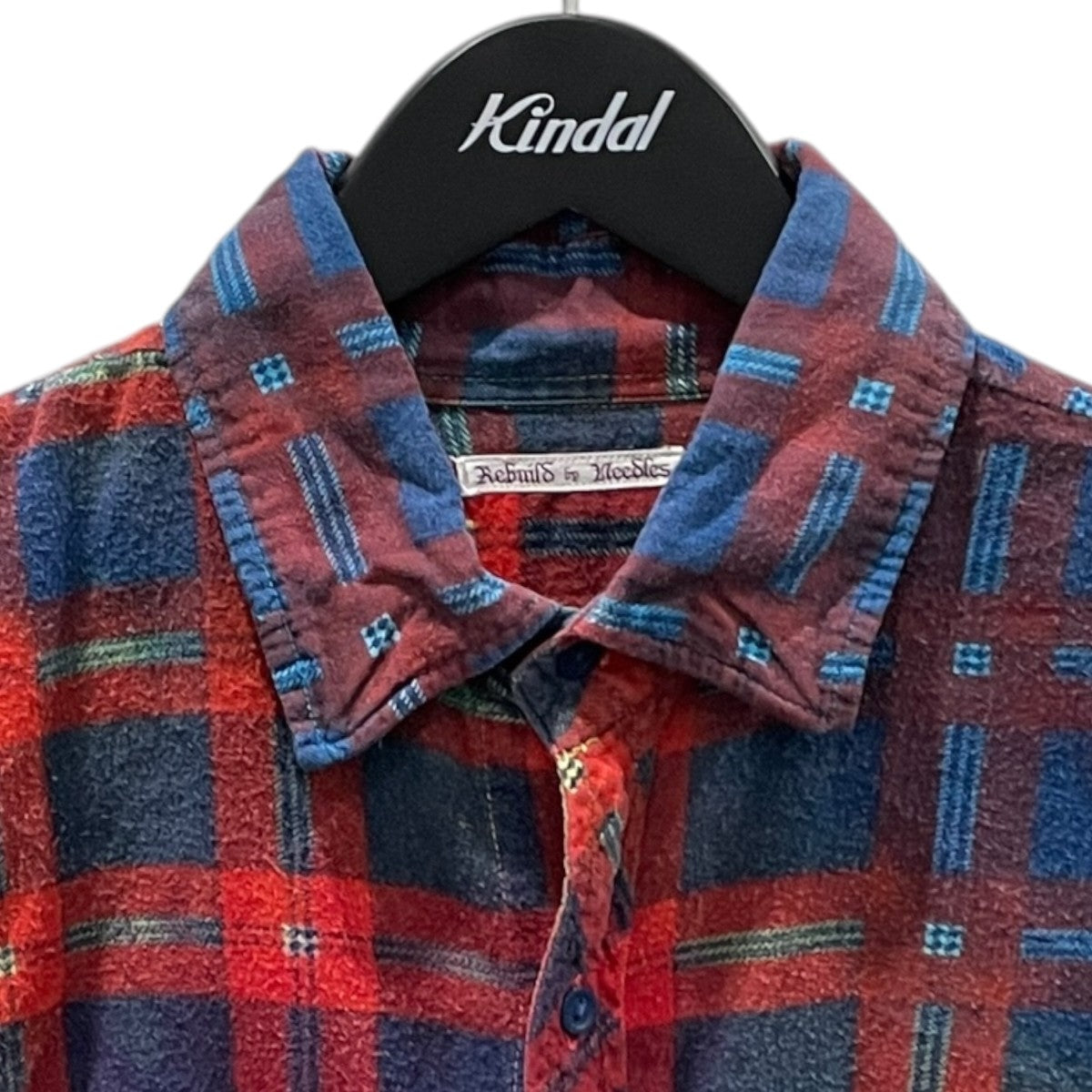 Rebuild by Needles 20AW リメイクチェック柄シャツ Flannel Shirt - 7 Cuts Wide Shirt ／ Tie Dye HM305 古着・中古-3枚目のアイテム画像