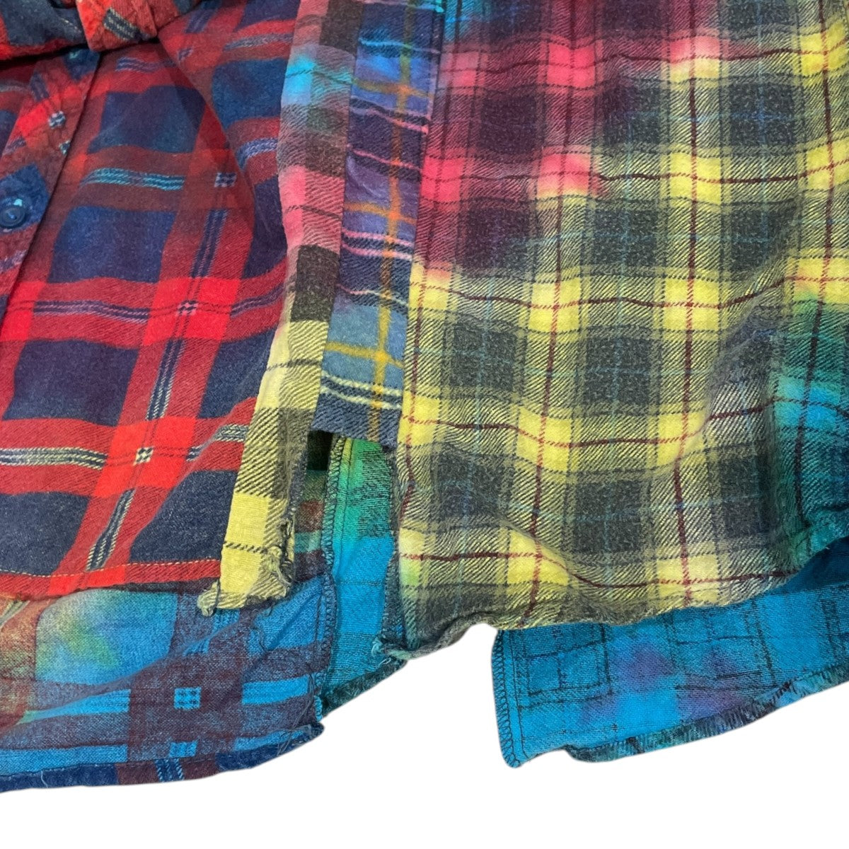 Rebuild by Needles 20AW リメイクチェック柄シャツ Flannel Shirt - 7 Cuts Wide Shirt ／ Tie Dye HM305 古着・中古-5枚目のアイテム画像