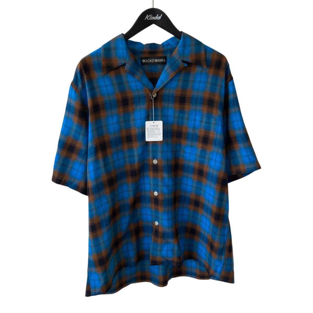 WACKO MARIA 26SSOMBRE CHECK OPEN COLLAR SHIRT S S半袖シャツ26SS-WMS-OC10 古着・中古-1枚目のアイテム画像