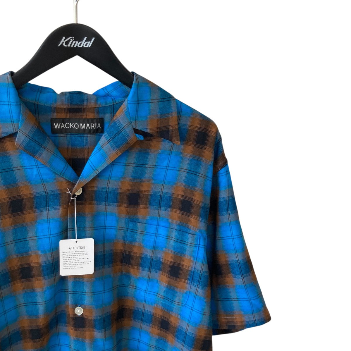 WACKO MARIA 26SSOMBRE CHECK OPEN COLLAR SHIRT S S半袖シャツ26SS-WMS-OC10 古着・中古-3枚目のアイテム画像