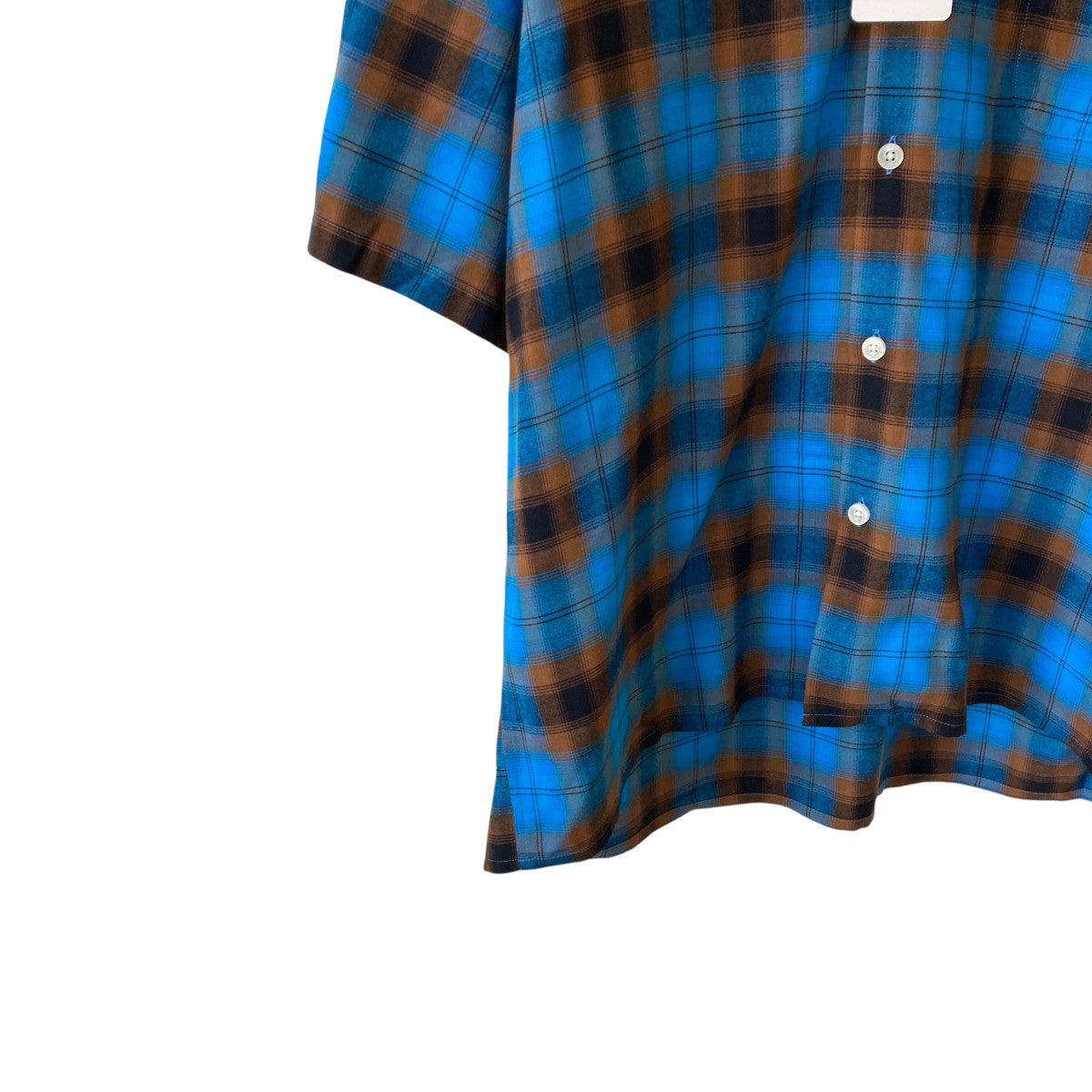 WACKO MARIA 26SSOMBRE CHECK OPEN COLLAR SHIRT S S半袖シャツ26SS-WMS-OC10 古着・中古-4枚目のアイテム画像
