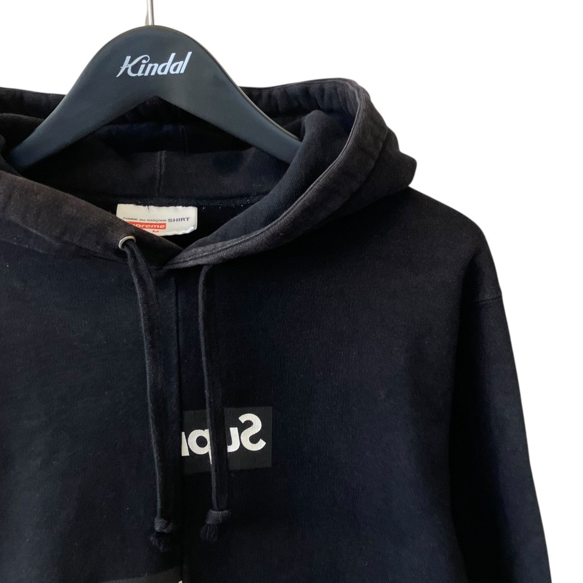 18AWCOMME des GARCONS Split Box Logo Hooded Sweatshirtパンツ