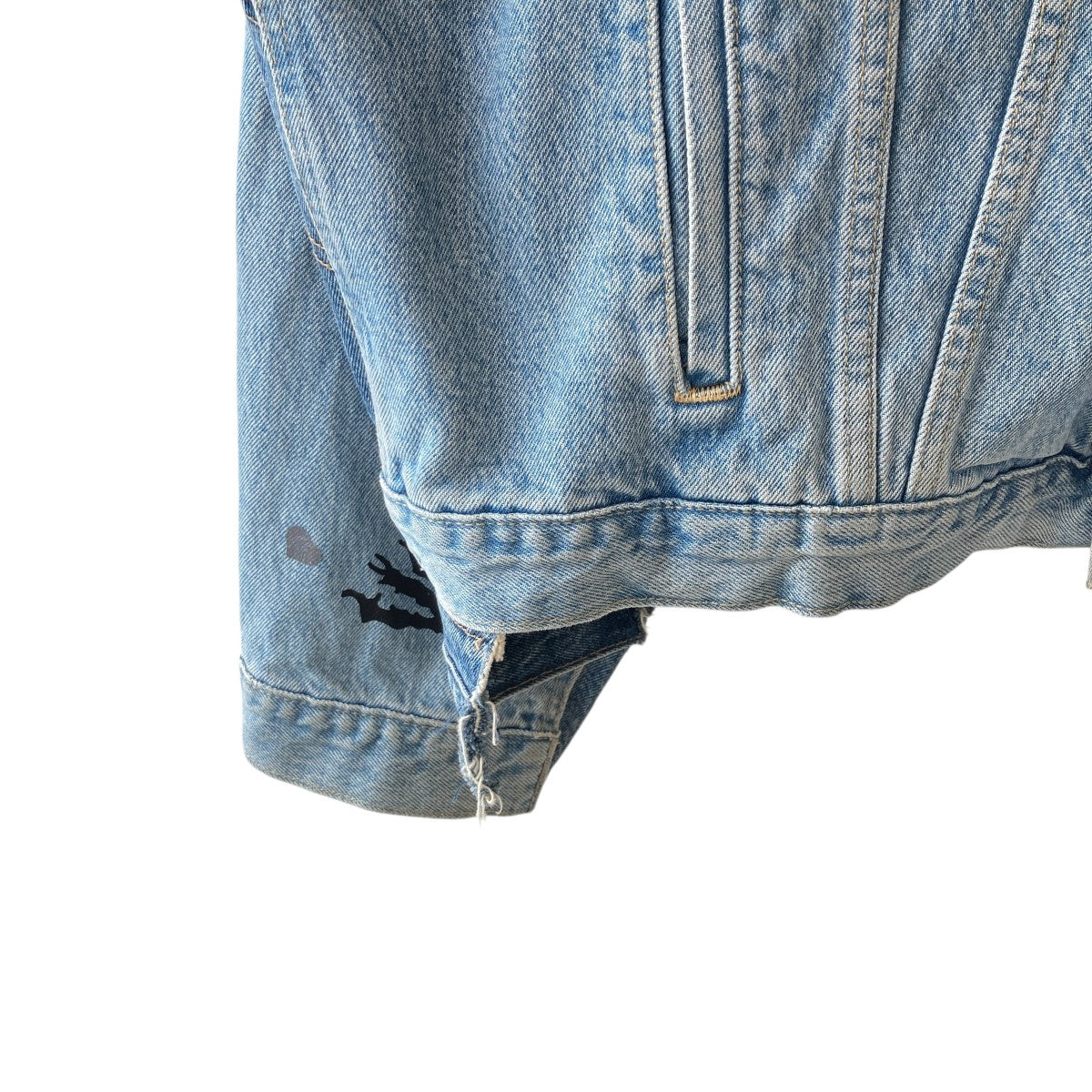 VETEMENTS 18AWTribal Sticker Oversize Denim JacketオーバーサイズデニムジャケットWAH19JA111 古着・中古-3枚目のアイテム画像