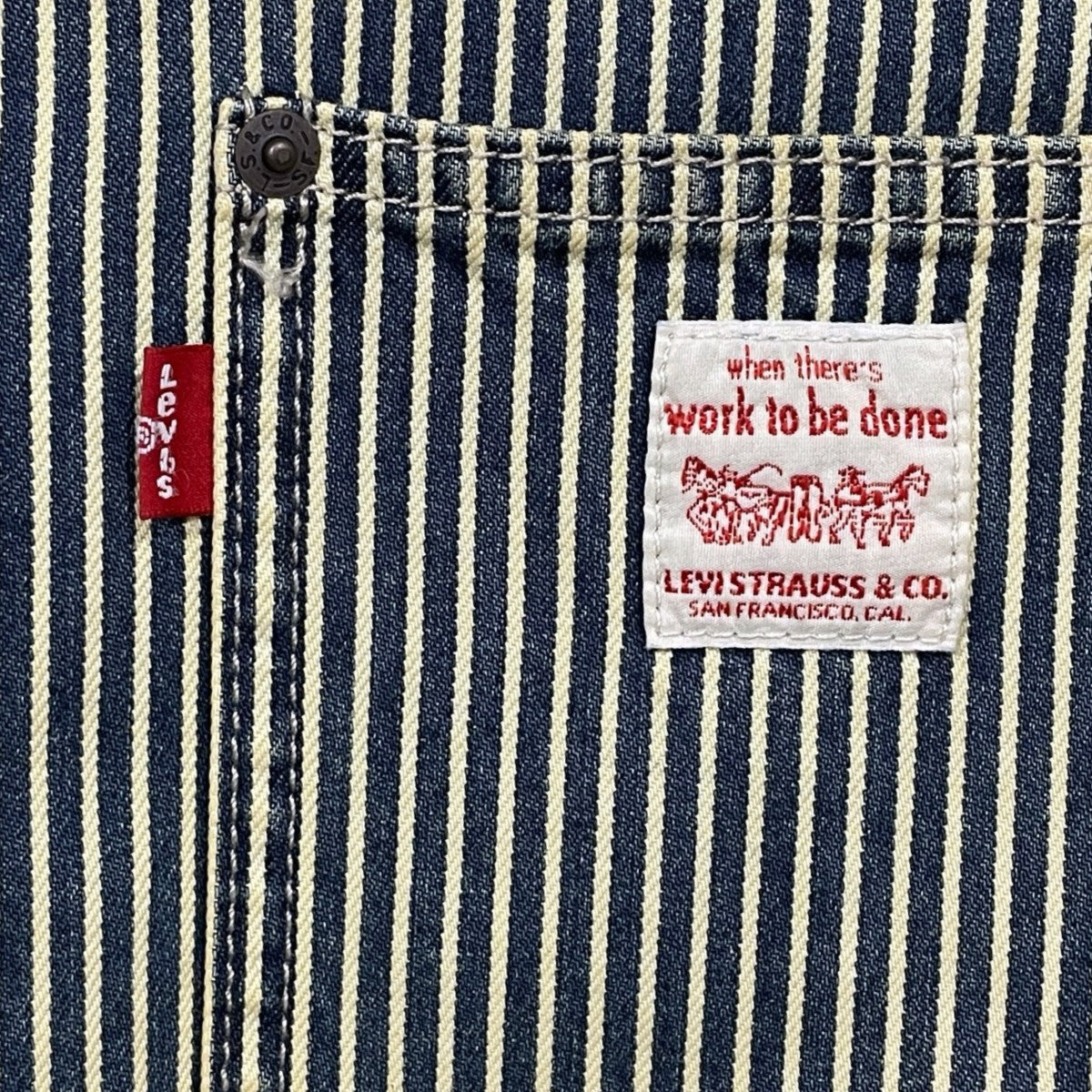 LEVI’S ヒッコリーストライプ柄ジャケット WORKWEAR SUNRISE TRUCKER JACKET ワークウェア サンライズ トラッカージャケット A4820-0016 古着・中古-5枚目のアイテム画像