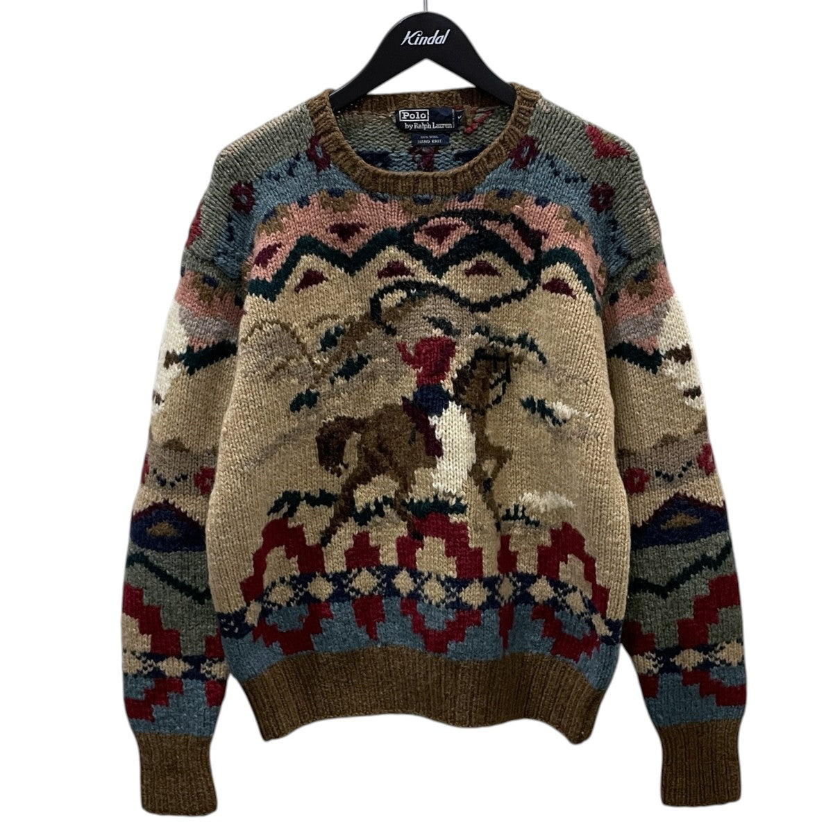 POLO RALPH LAUREN 90s カウボーイハンドニットセーター Cowboy Hand Knit Sweater 古着・中古-1枚目のアイテム画像